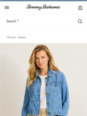 Tommy Bahama o’lei Sky Blue Denim chambray Jacket Small